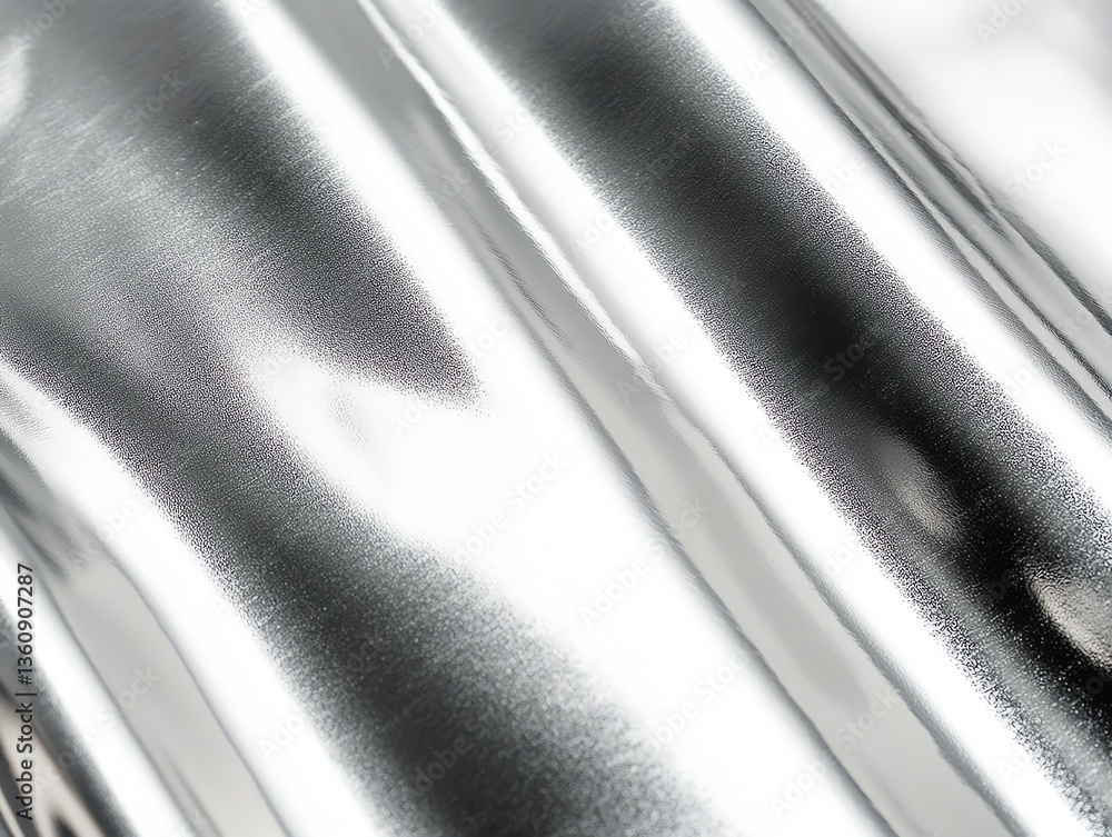 Poster silver fabric texture showing reflective surface and folds for design