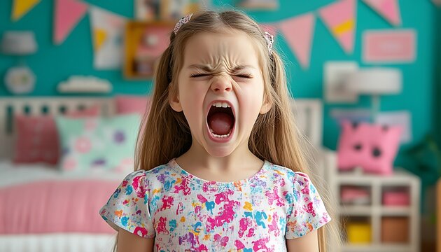 Angry Girl with Screaming, and Childhood.
