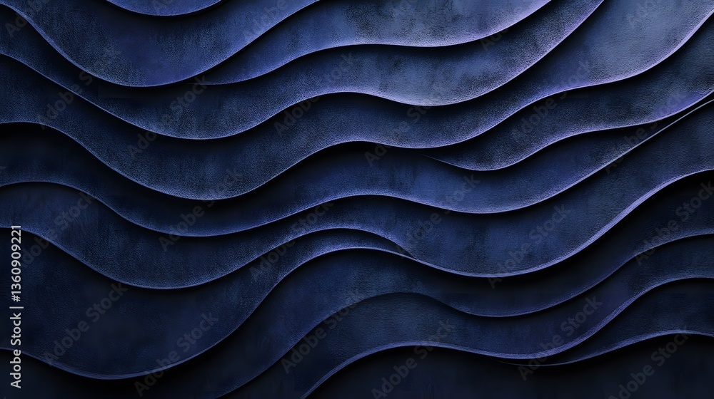 Aufkleber dark blue wavy textured background creating a flowing pattern