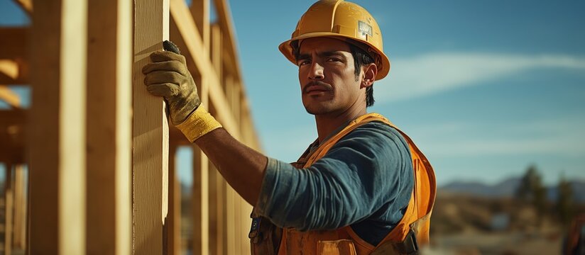 Construction workers from Mexico are actively building a residential structure, showcasing skilled labor and dedication to their work