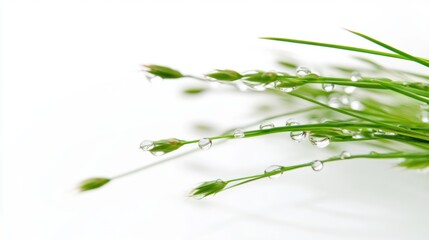 Obraz premium Lush green plants in Spring rain.
