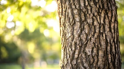 Obraz premium Close up of tree bark texture in nature with blurred background