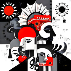 Brutalist Ethnic Fusion &ndash; Abstract Cultural Pattern