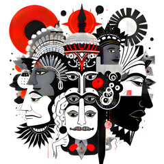 Brutalist Ethnic Fusion &ndash; Abstract Cultural Pattern