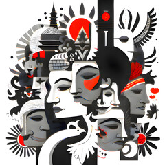 Brutalist Ethnic Fusion &ndash; Abstract Cultural Pattern