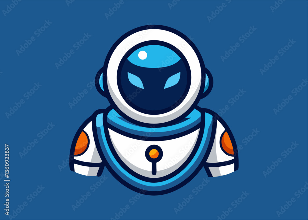 Aufkleber robotic avatar: a futuristic design of a friendly robot character, perfect for tech-related projects
