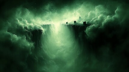 Ethereal Towers Above a Verdant Cloud Sea