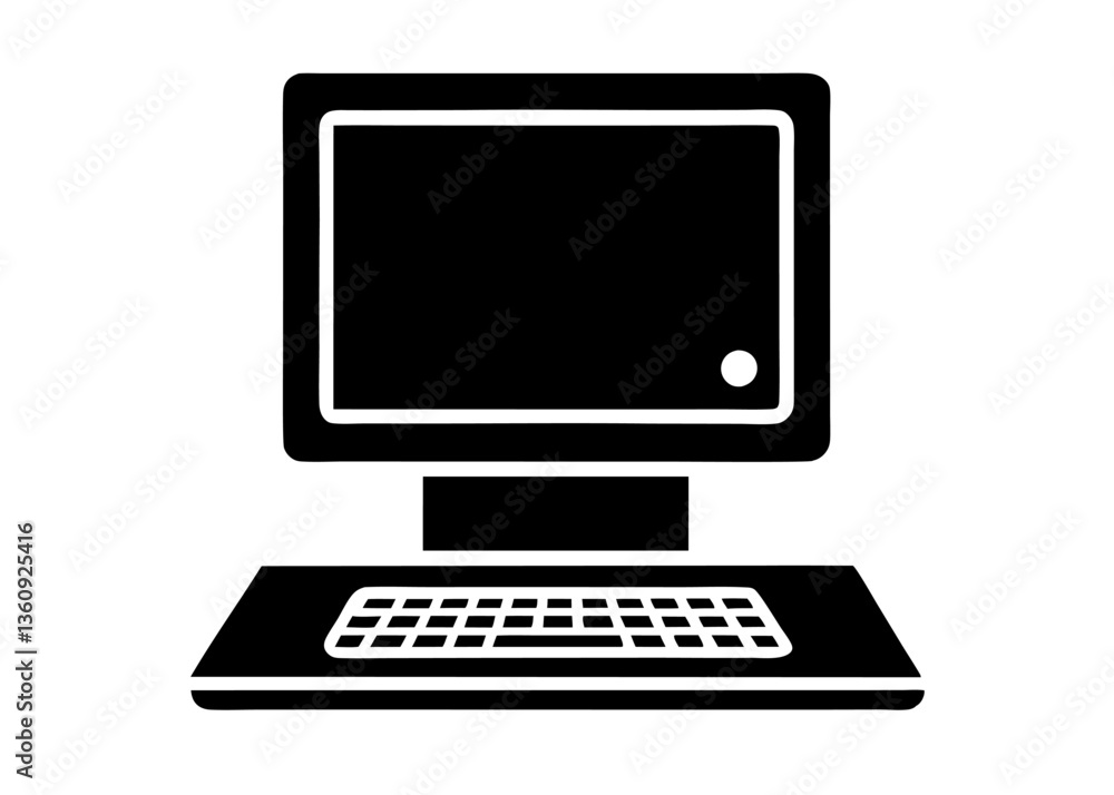 Poster a minimalist icon of modern computing