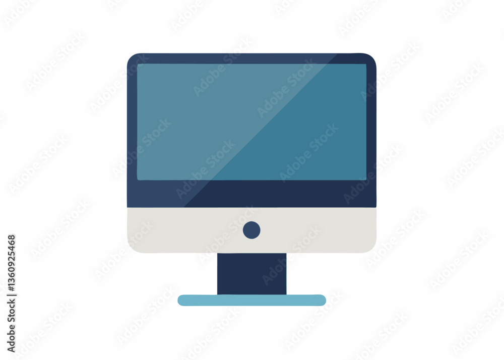 Poster desktop computer: an illustration of a sleek desktop computer, perfect for design and technology-rel