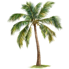 Obraz premium Vibrant watercolor of a tall palm tree