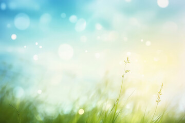 Fototapeta premium Background of Earth Day concept: Bokeh light and abstract blurred green nature background 