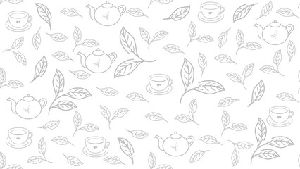Green tea leaves seamless pattern background. Green tea leaves illustration pattern. Green tea leaves background. Perfect for fabric, textile, wallpaper, decor, print, packaging