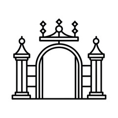 Silhouette of a church and column, vector illustration