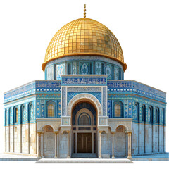 Obraz premium Dome of the Rock Jerusalem iconic Islamic shrine golden dome blue tiles intricate details