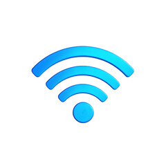 Wifi Icon: Free Blue Signal isolated on transparent background