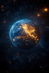 Fototapeta premium Planet earth viewed from outer space.