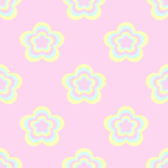 Pink wallpaper with flowers pastel