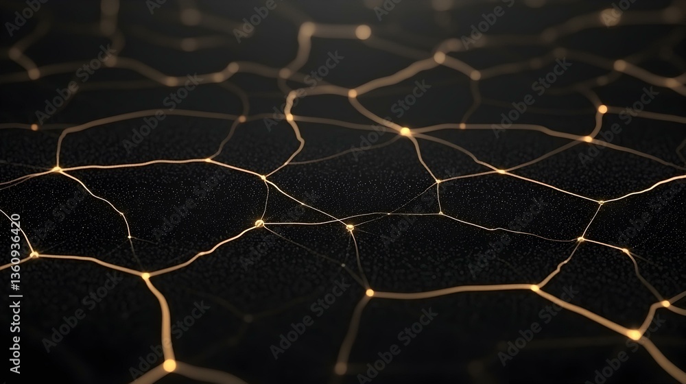 Poster abstract glowing network connections on dark background. ideal for technology, networking, or connec