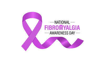 Vector graphic of International Fibromyalgia Awareness Day, May 12. Chronic pain and fatigue affect people with this invisible illness. Website banners, cards, prints, social media, and background.