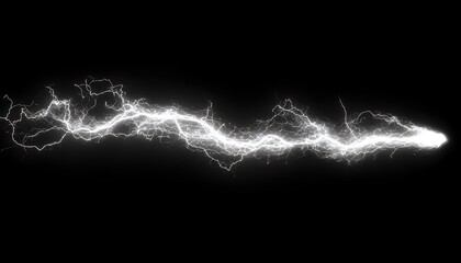 A Bright White Lightning Bolt Arcing Across Dark Space