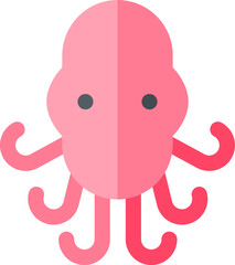 squid Illustration on a white background.