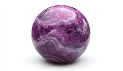 Fototapeta premium Glossy Purple Sphere with White Glitter and Marble Effect