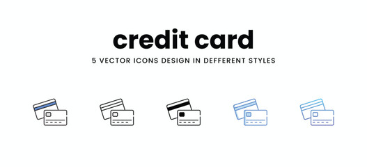 credit card vector icons set stock illustration