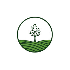 Green Tree and Field Logo