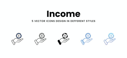 Income vector icons set stock illustration