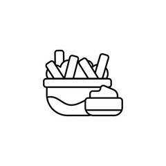 Poutine icon design with white background stock illustration