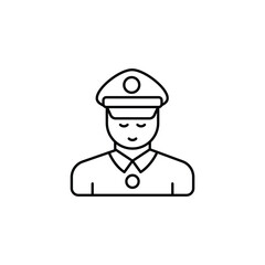 Officer icon design with white background stock illustration