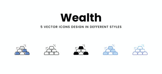 Wealth vector icons set stock illustration