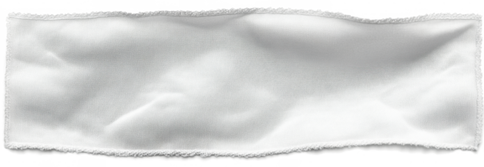 White blank clothing tag label isolated on white background 
