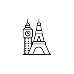Landmark icon design with white background stock illustration