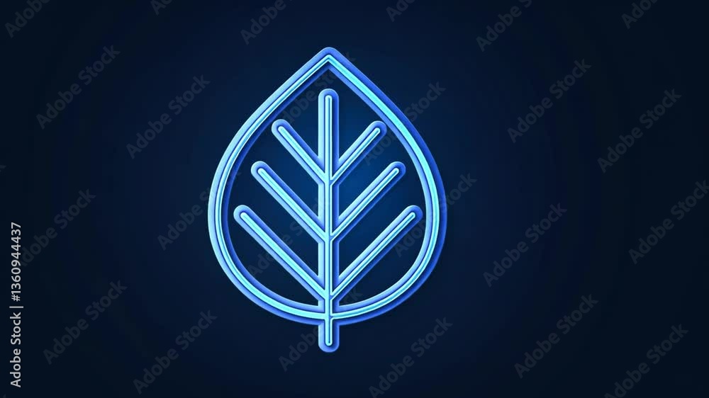 Poster vector icon of a green leaf representing ecology and nature generative ai