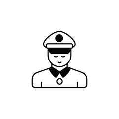 Officer icon design with white background stock illustration