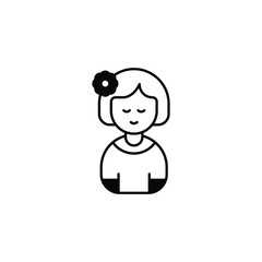 Canadian Woman icon design with white background stock illustration