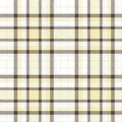 Vivid White and Metallic Pale Seamless Tartan Textile Design