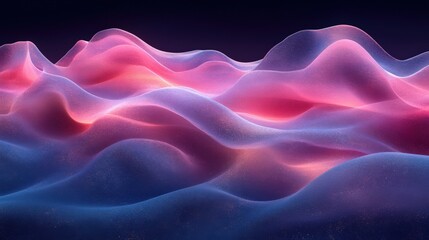 Obraz premium Soft Fluid Waves in Vibrant Pink and Blue Tones at Night
