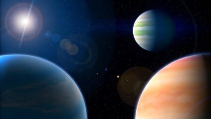 Naklejka premium Distant Planets Cosmic