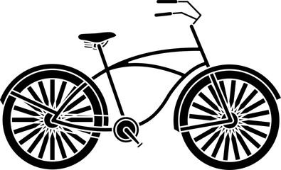 Cruiser bike silhouette vector