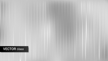 Ripple Glass Vector Background, Gray Rippled Texture Overlay, Gradient Effect Luminous Lines for Art Posters or Backdrop Design, Light Through the Lines on Bathroom Blurry Ribbed Corrugated Glass