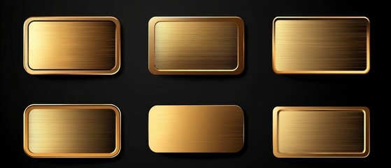 Golden Plate Collection with Brushed Metal Texture for Premium Designs