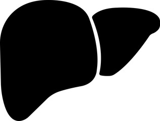 Human Organs Hand Drawn flat Icon Organs Vector for apps, web sign symbol of liver pictogram for human anatomy