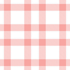 Vivid White Seamless Tartan with Warm Blush accents Textile Design
