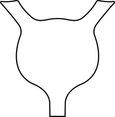 Human Organs Hand Drawn Line Icon Organs Vector for apps, web sign symbol of bladder pictogram for human anatomy