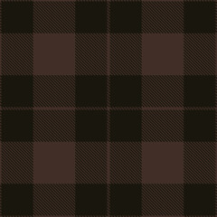 Modern Pale Dark Brown Seamless Tartan Textile Design