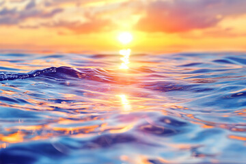 Sunrise over ocean water surface