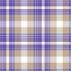 Smoky White and Soft Bluey Purple Seamless Tartan Textile Design