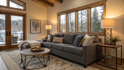 modern living room with sofa